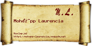 Mohápp Laurencia névjegykártya